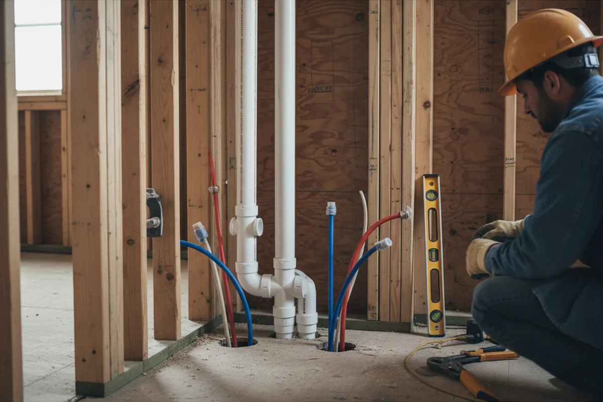 Drain and supply rough-in during Garbage Disposal Repair in Windsor