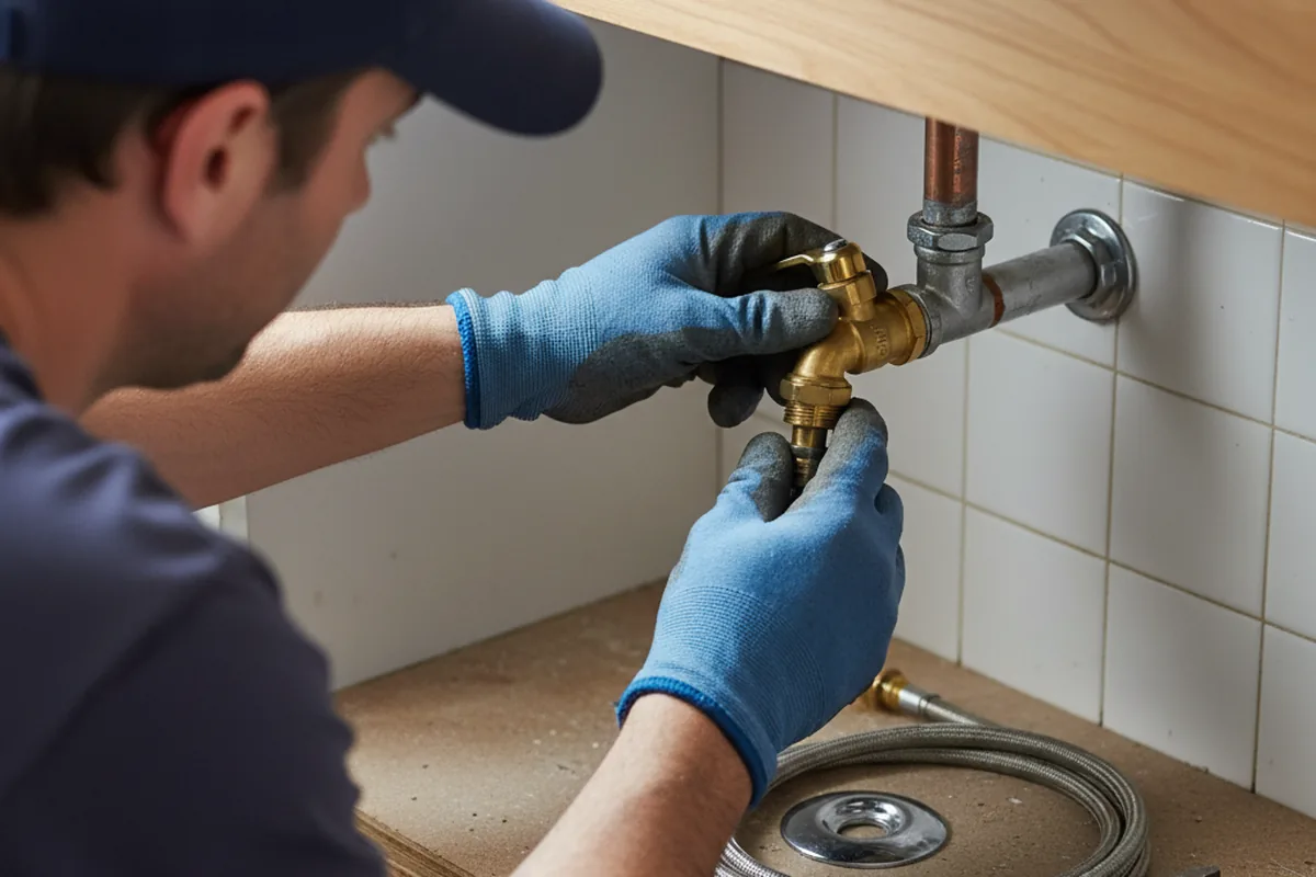 Shutoff valve and fitting work during Well Pump Repair in Windsor